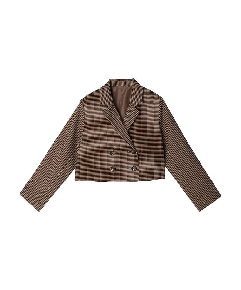 earth music&ecology チェックショートジャケット 