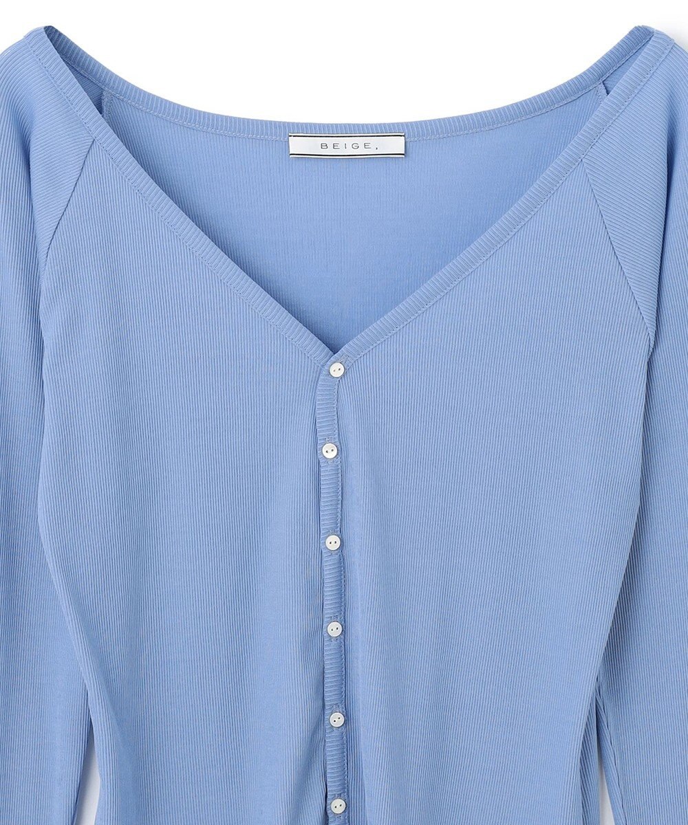 BEIGE， 【洗える・BAILA 10月号掲載】MARINO / 2WAYリブコンパクトカーディガン 