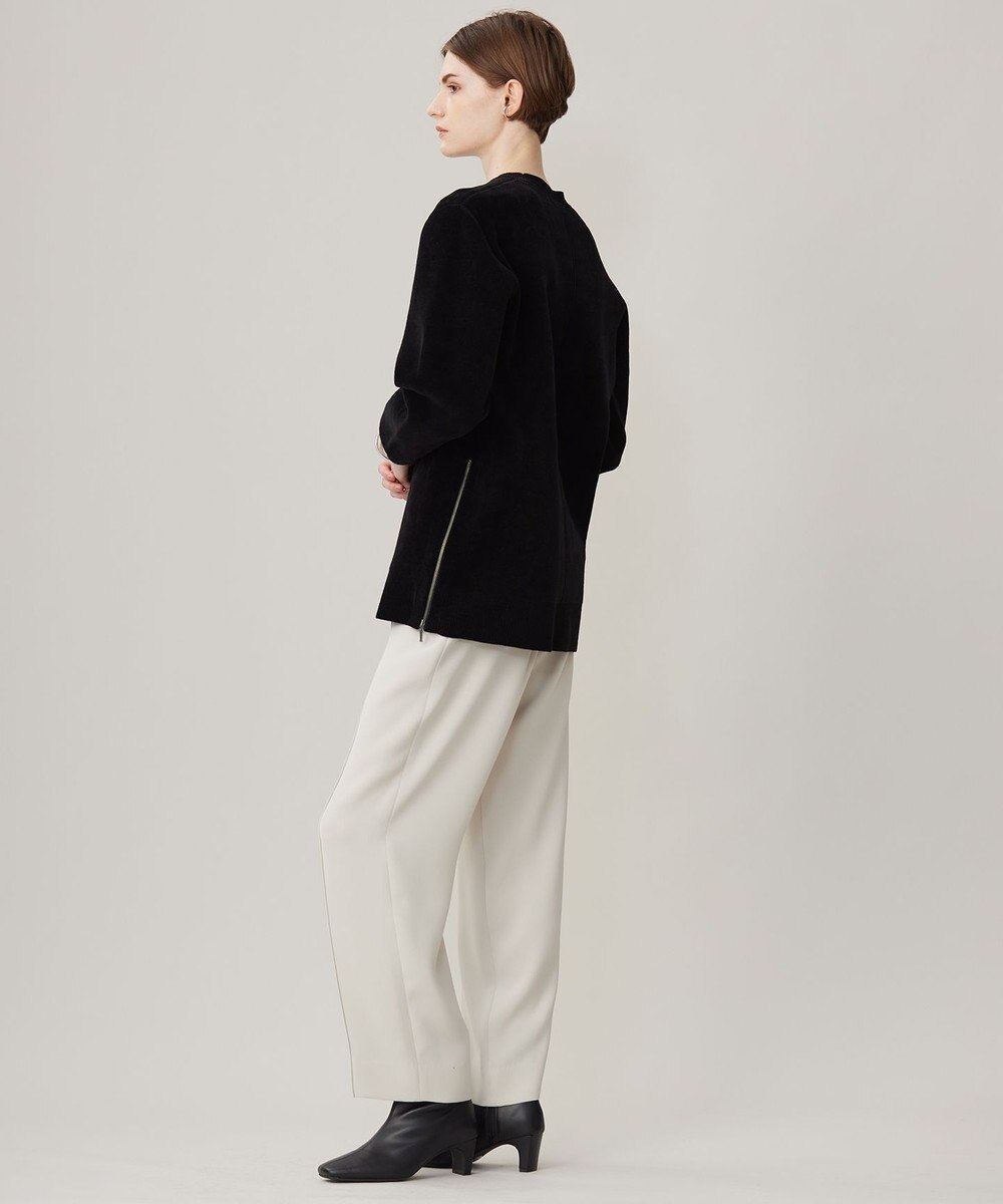 ICB L 【洗える】コットンシェニール コクーンスリーブニット 