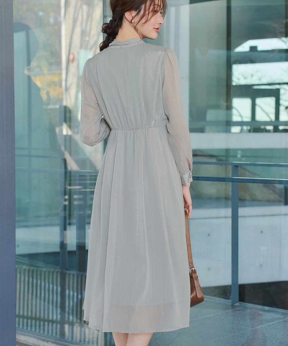 Tiaclasse L 【2WAY取り外しリボン付き】リボンタイラメシフォンワンピース 