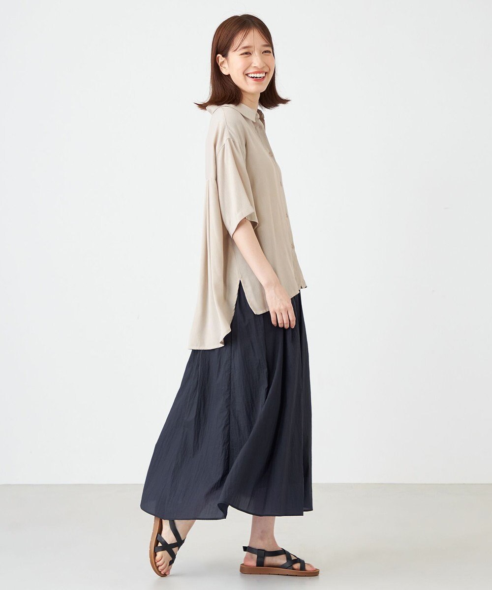 SHARE PARK LADIES 【2WAY】オーバーサイズ楊柳シャツ 