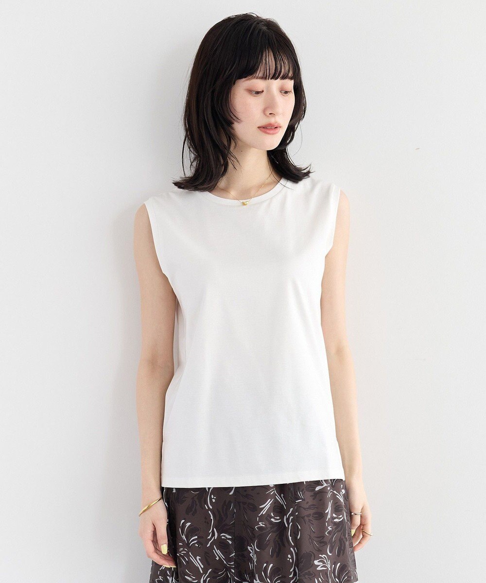 YECCA VECCA コットンスムースノースリーブトップス 