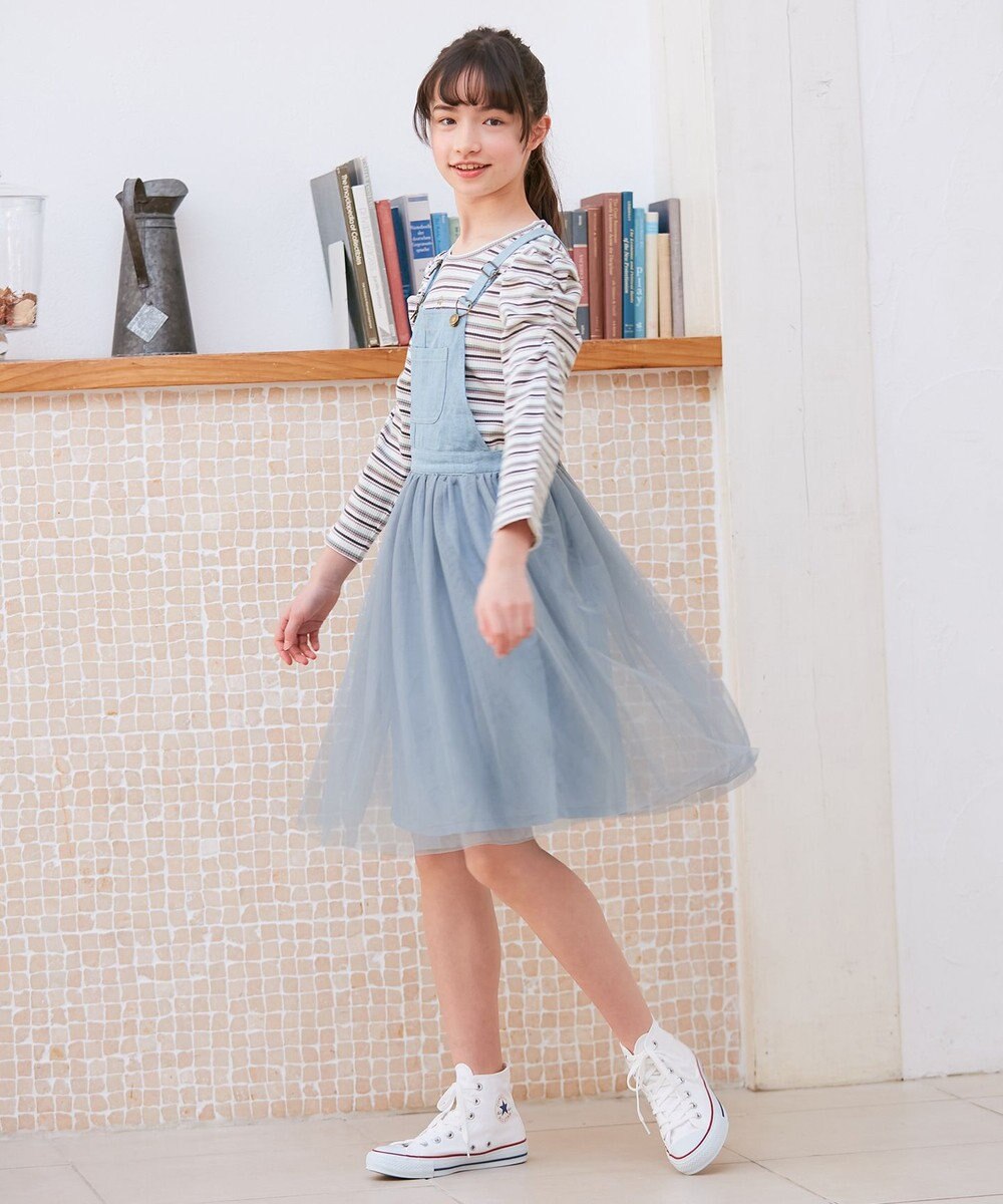 ANY KIDS チュール付き ジャンパースカート 