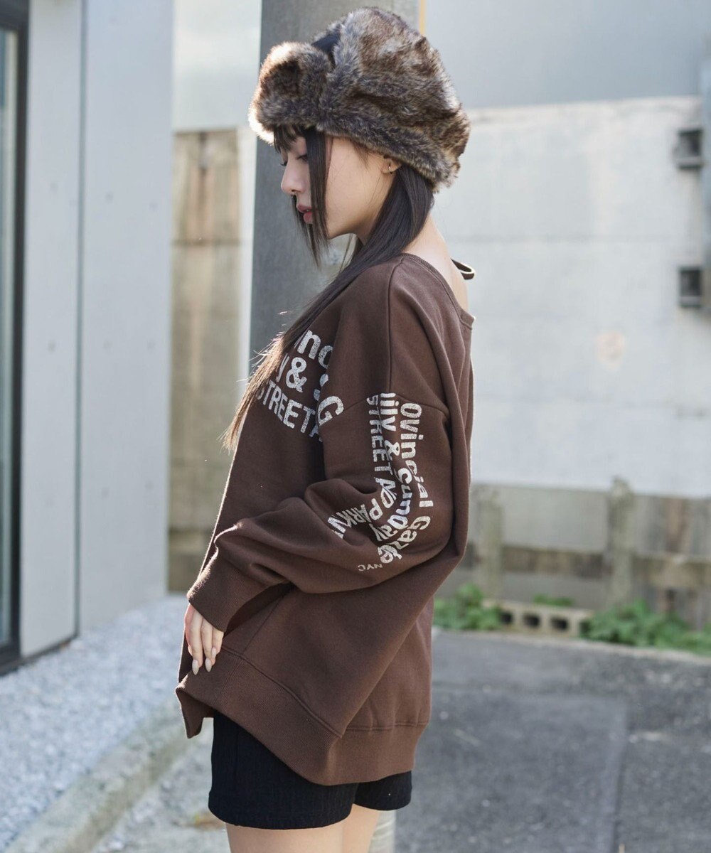 WEGO 裏起毛2WAYグラフィックワンショルBIGスウェット 