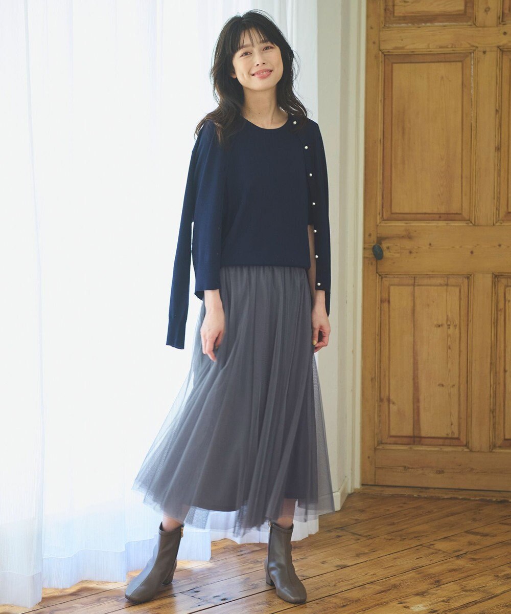 ANY 【ウエストゴム】チュールフレアースカート 