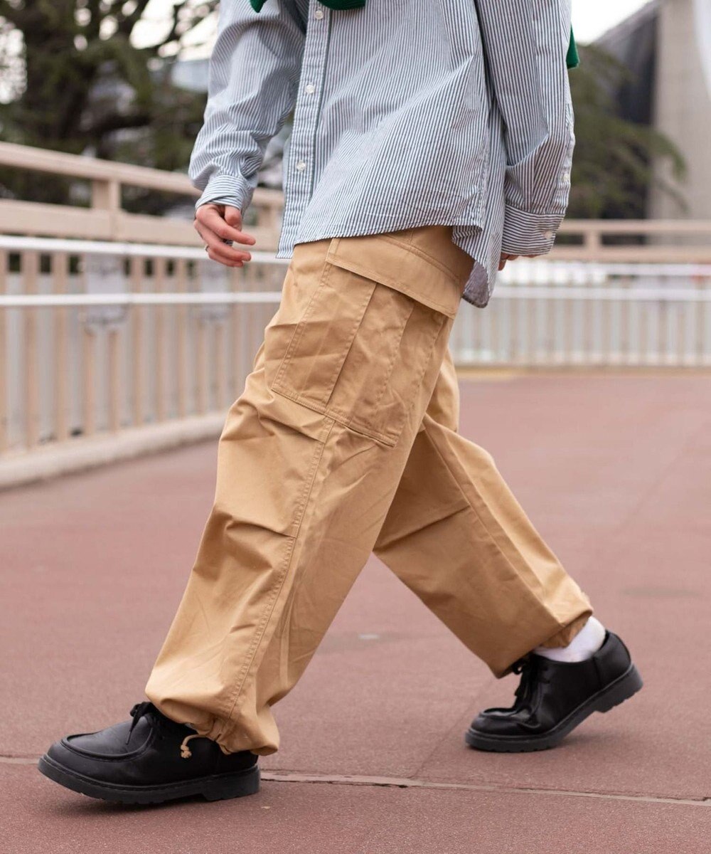 WEGO 【ユニセックス着用ITEM/SMLサイズ展開】ワイドカーゴパンツ 