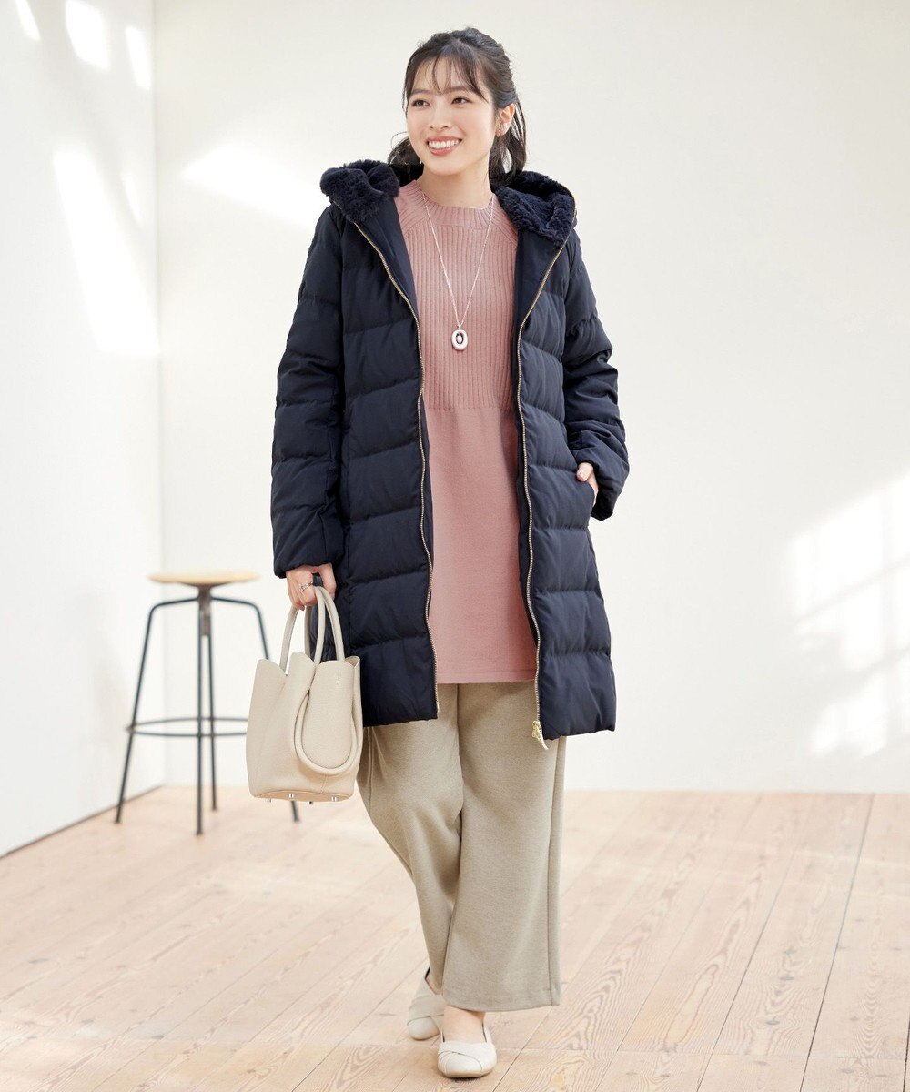 Tiaclasse L ミニチェッカー裏起毛・ストレートパンツ 