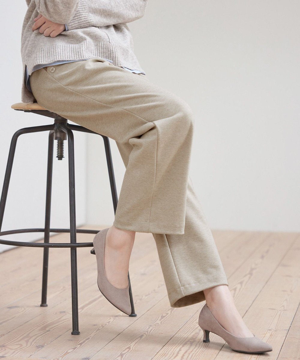 Tiaclasse L ミニチェッカー裏起毛・ストレートパンツ 