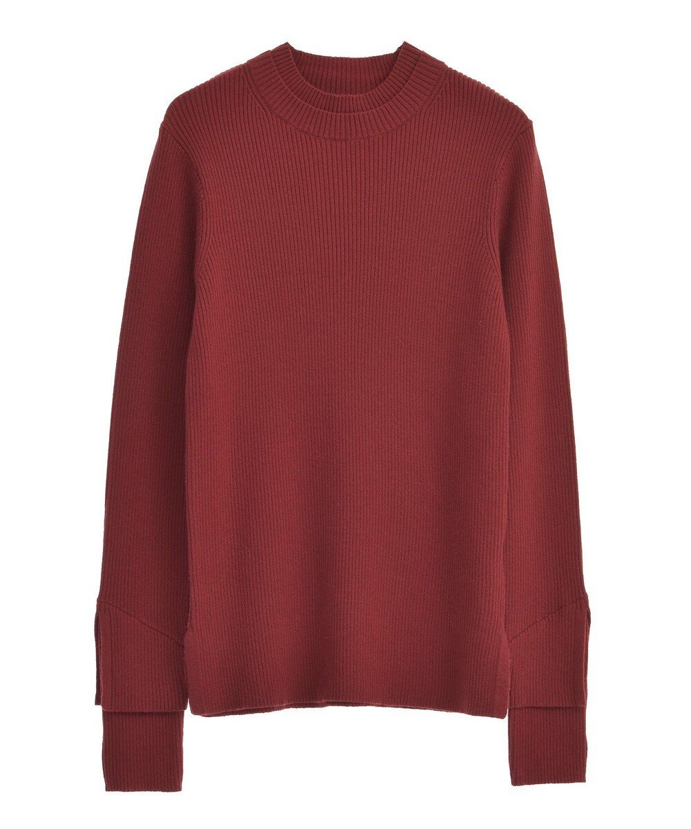 Green Parks ダブルカフスモックネック配色ニット 