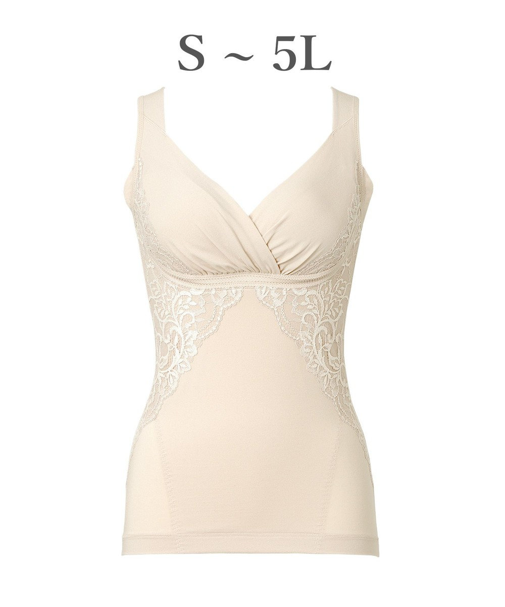 BRADELIS New York 【BRADELIS NewYork peace】綿混キャッチャーカップレースブラキャミ25 ノンワイヤー 補正下着 補整 カップ付き ブラトップ ボディシェイパー 