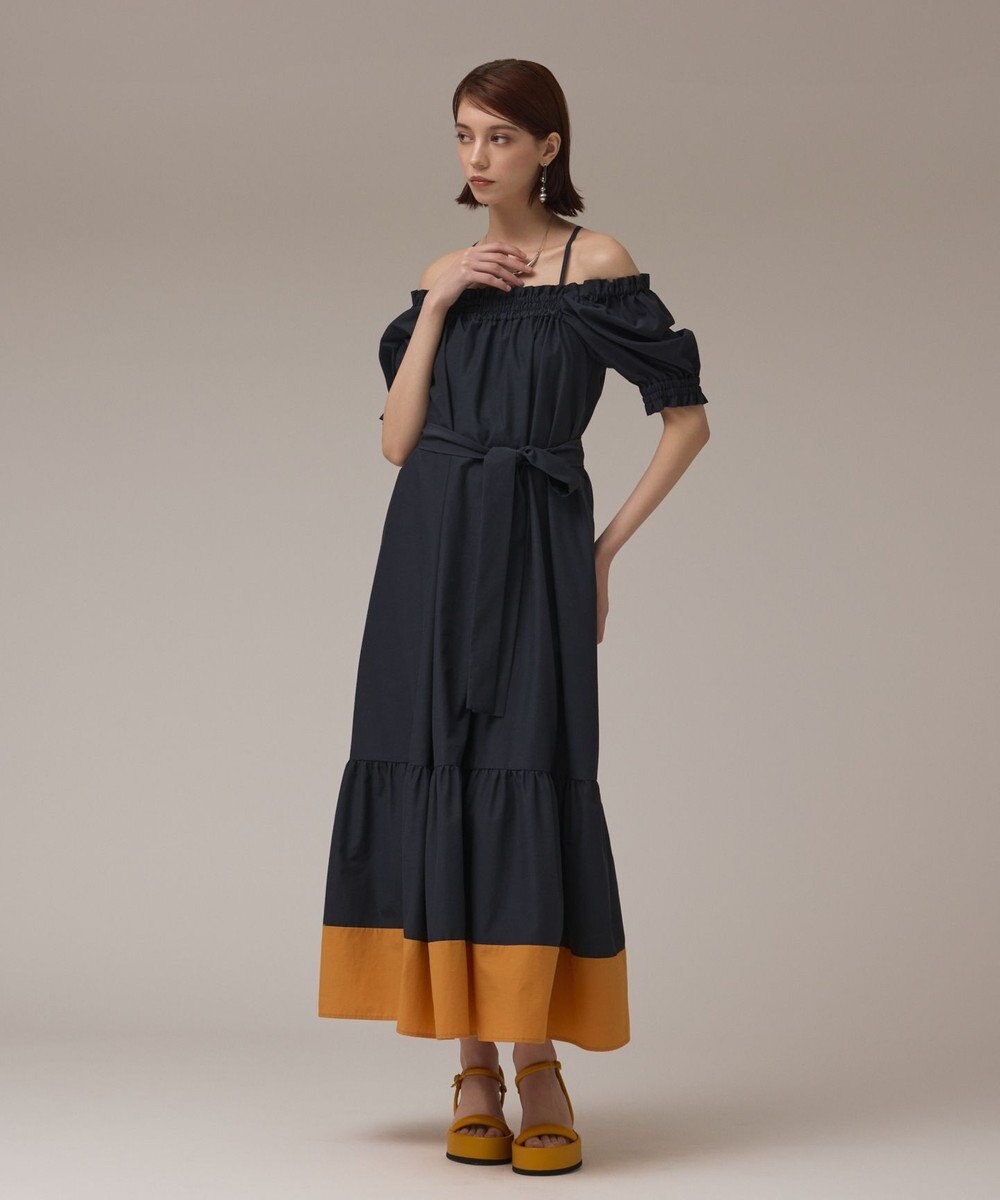 GRACE CONTINENTAL ギャザーロングワンピース 