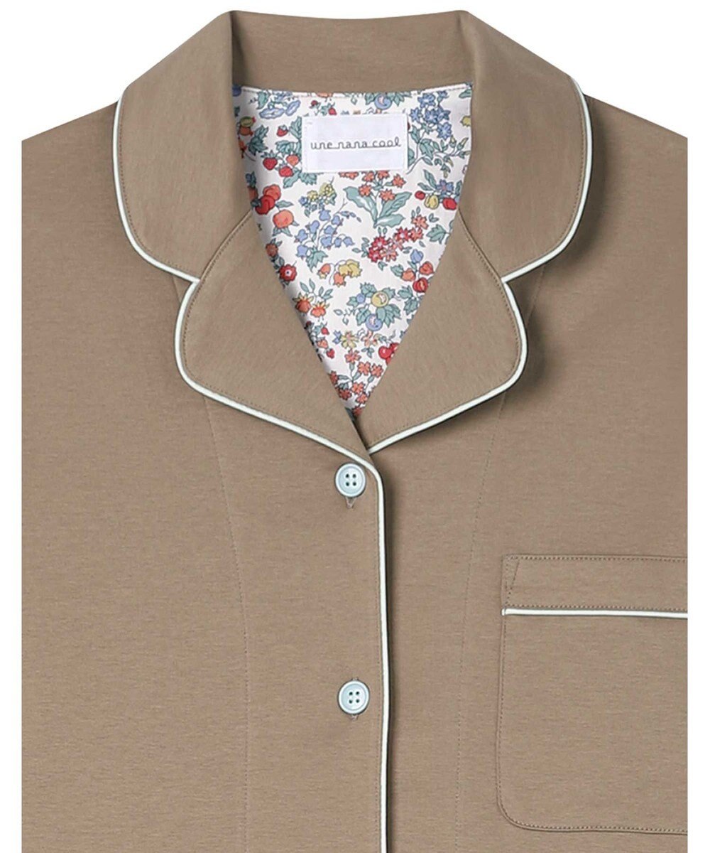 une nana cool 【綿100%】60/1 シルケットスムース 長袖開襟 MADE WITH LIBERTY FABRIC 