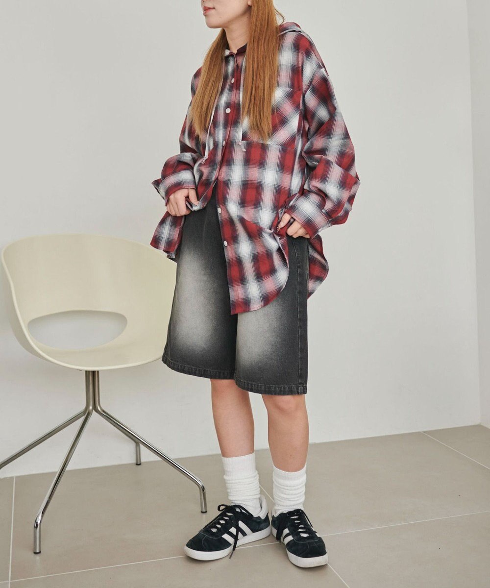 WEGO 【SMサイズ展開】ヴィンテージウォッシュデニムハーフパンツ 