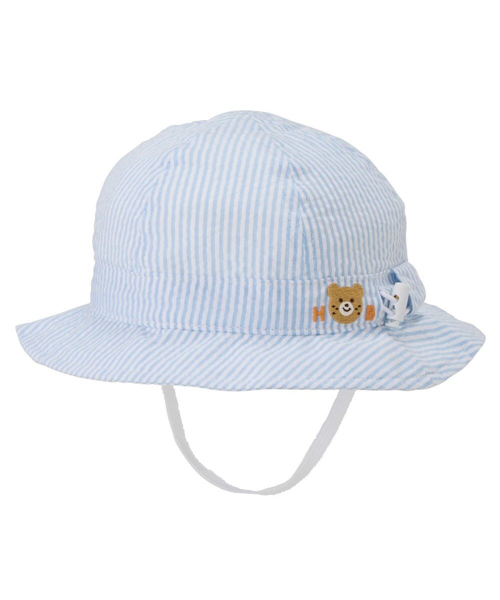 MIKI HOUSE HOT BISCUITS 【44-54cm】サッカー素材 ストライプ柄クロッシェ(帽子) 