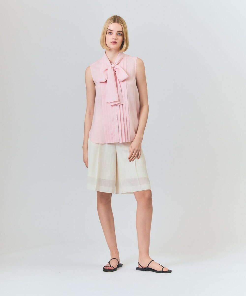 GRACE CONTINENTAL リネンライクボウタイノースリーブ 