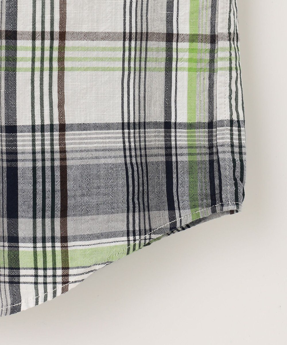 JOSEPH ABBOUD 【サスティナブル】リヨセルリネンチェック 七分袖シャツ 