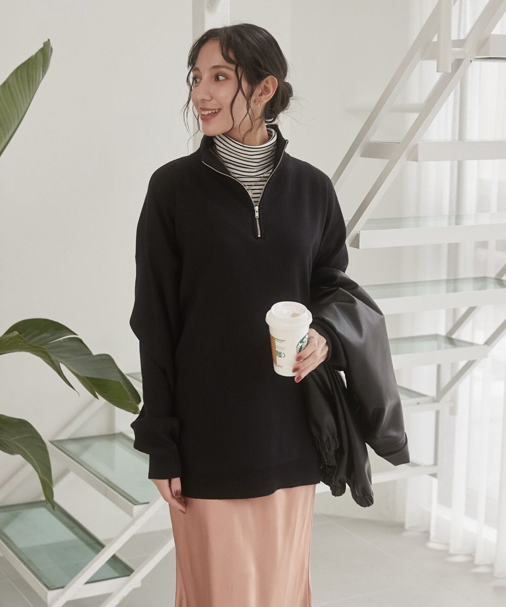 WEGO 【ユニセックス着用ITEM】ミラノリブハーフジッププルオーバー 