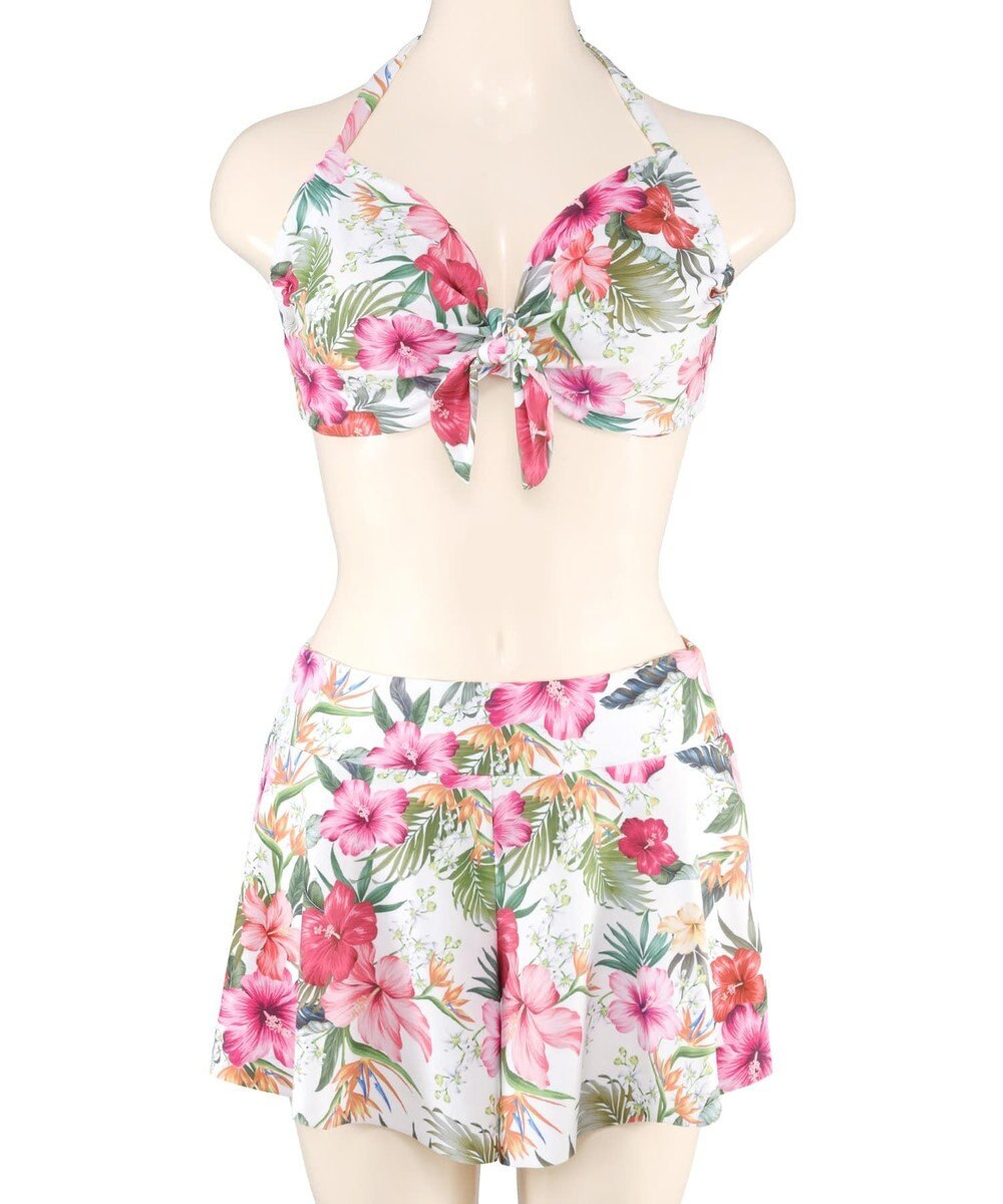 San-ai Resort（三愛水着楽園） 【新色ホワイト＆パープル入荷】４点セット水着　9M・11L【San-ai Resort（サンアイリゾート）】 