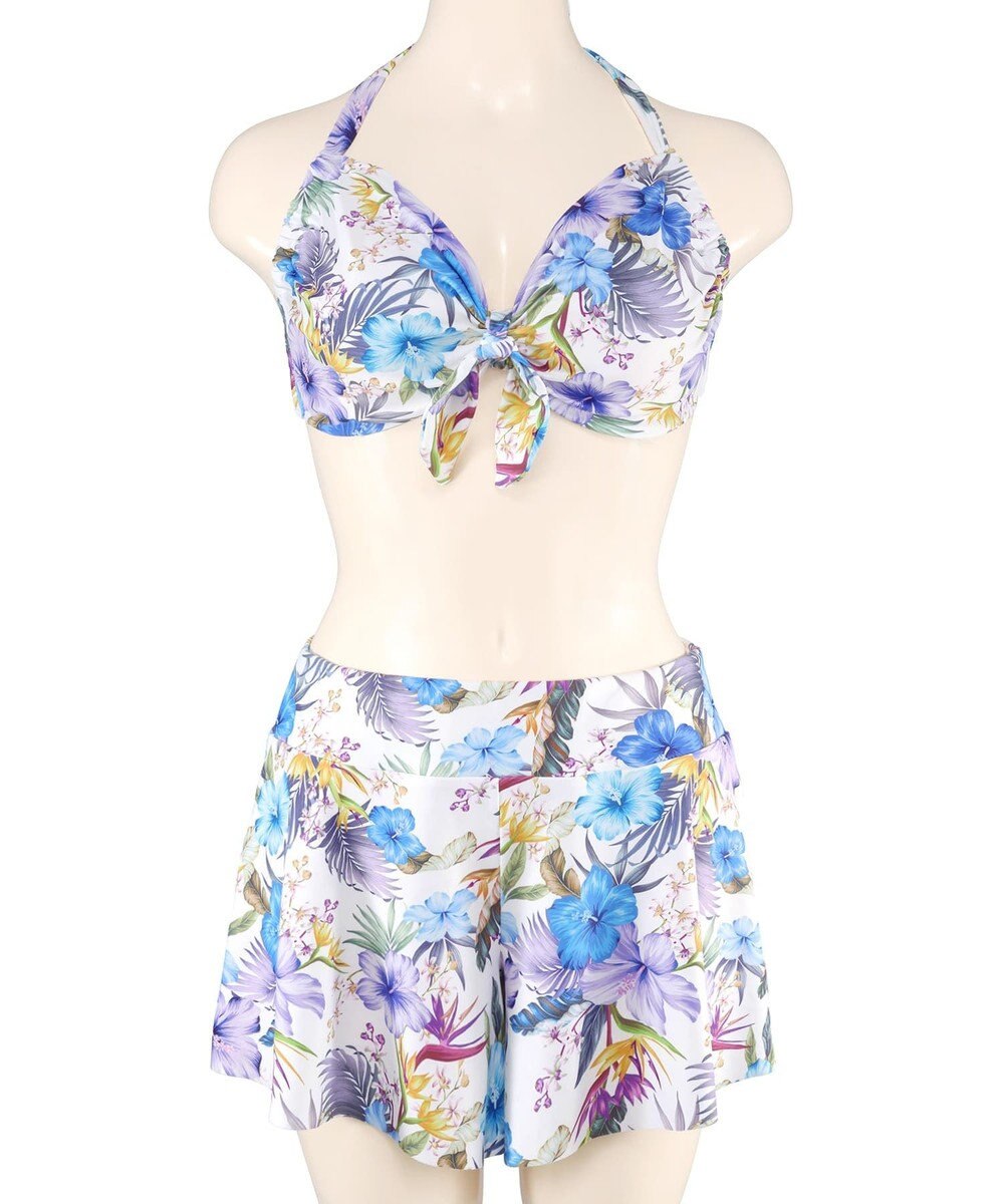 San-ai Resort（三愛水着楽園） 【新色ホワイト＆パープル入荷】４点セット水着　9M・11L【San-ai Resort（サンアイリゾート）】 