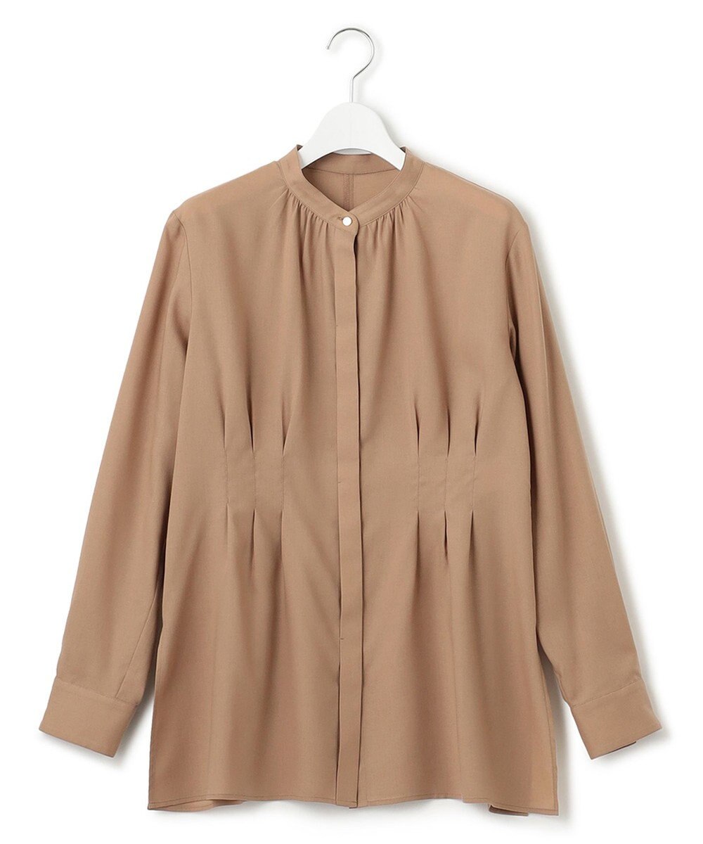 23区 L 【洗える】キュアセルツイル ウエストタック ブラウス 