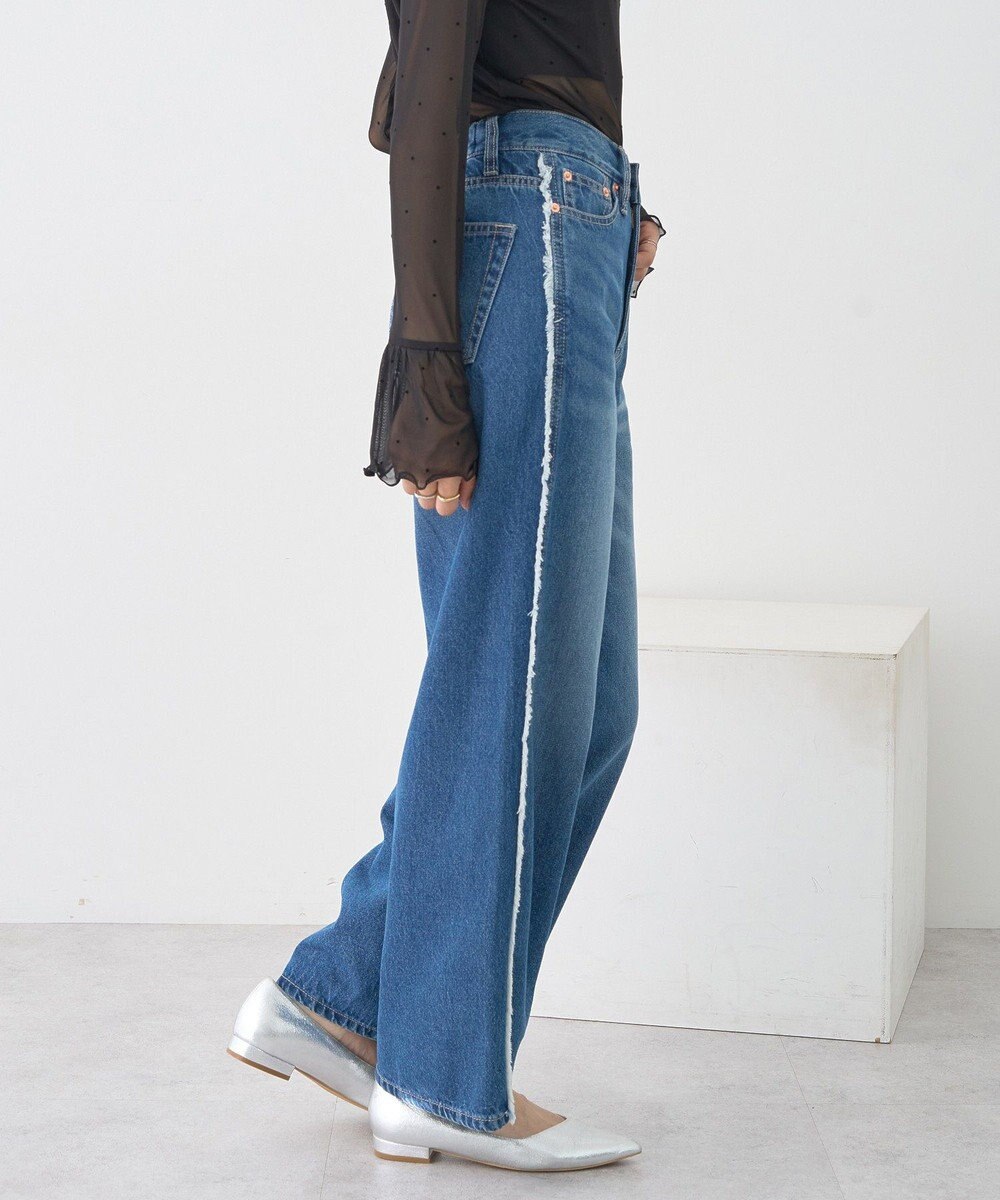 earth music&ecology ワイドフリンジデニムパンツ 