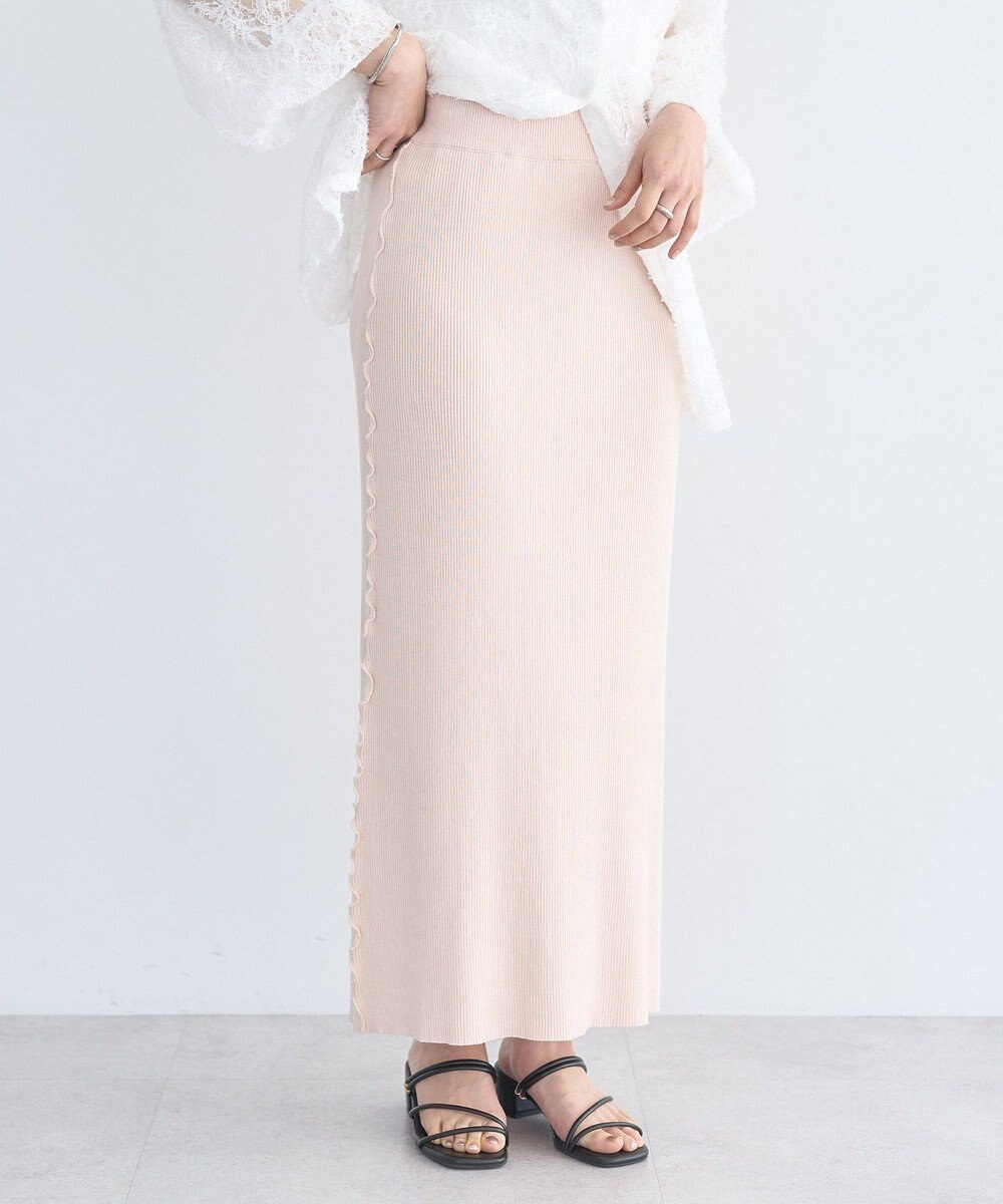 earth music&ecology サイドメローリブニットスカート 