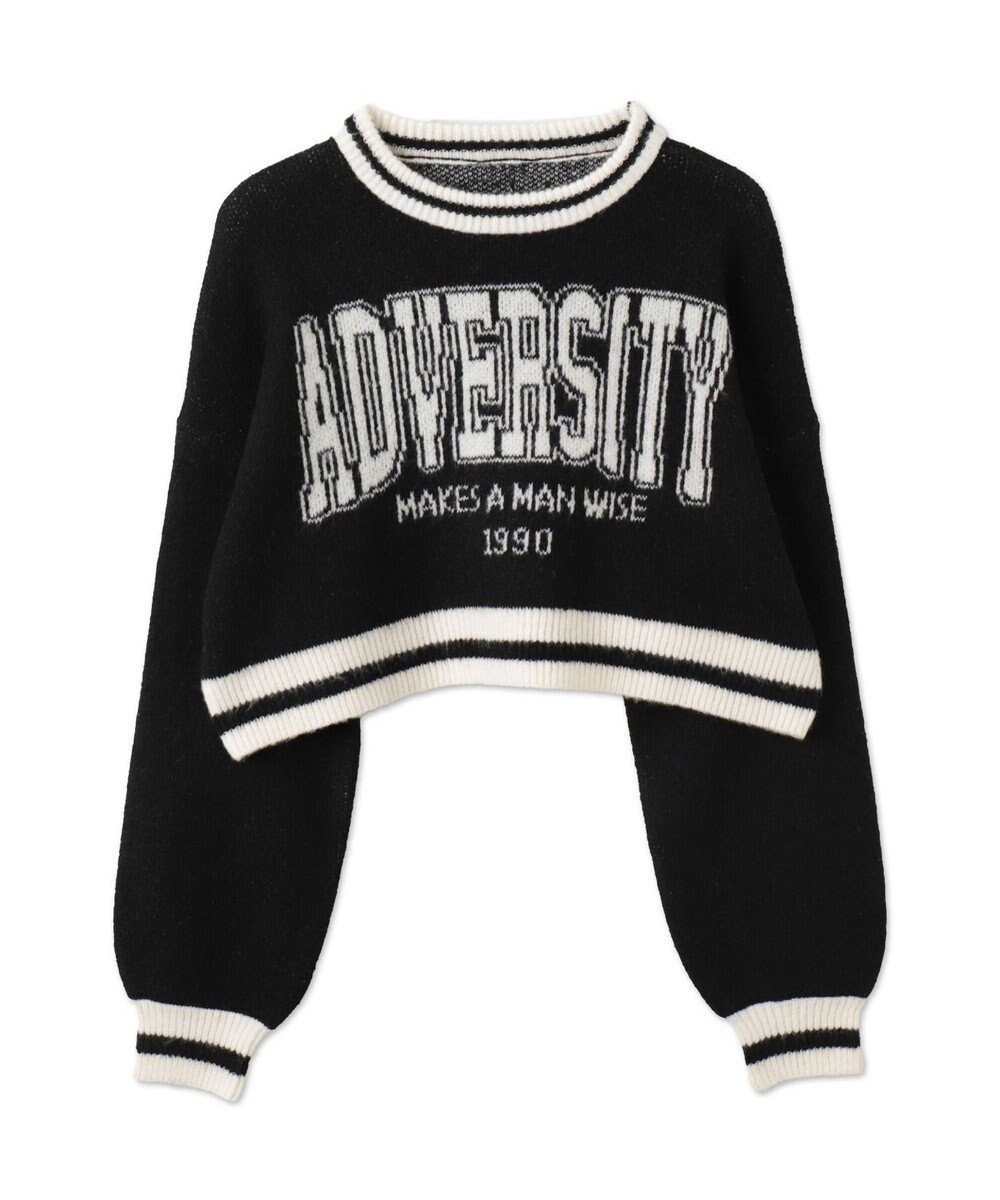 WEGO ラインリブフラッフィーショートニット 