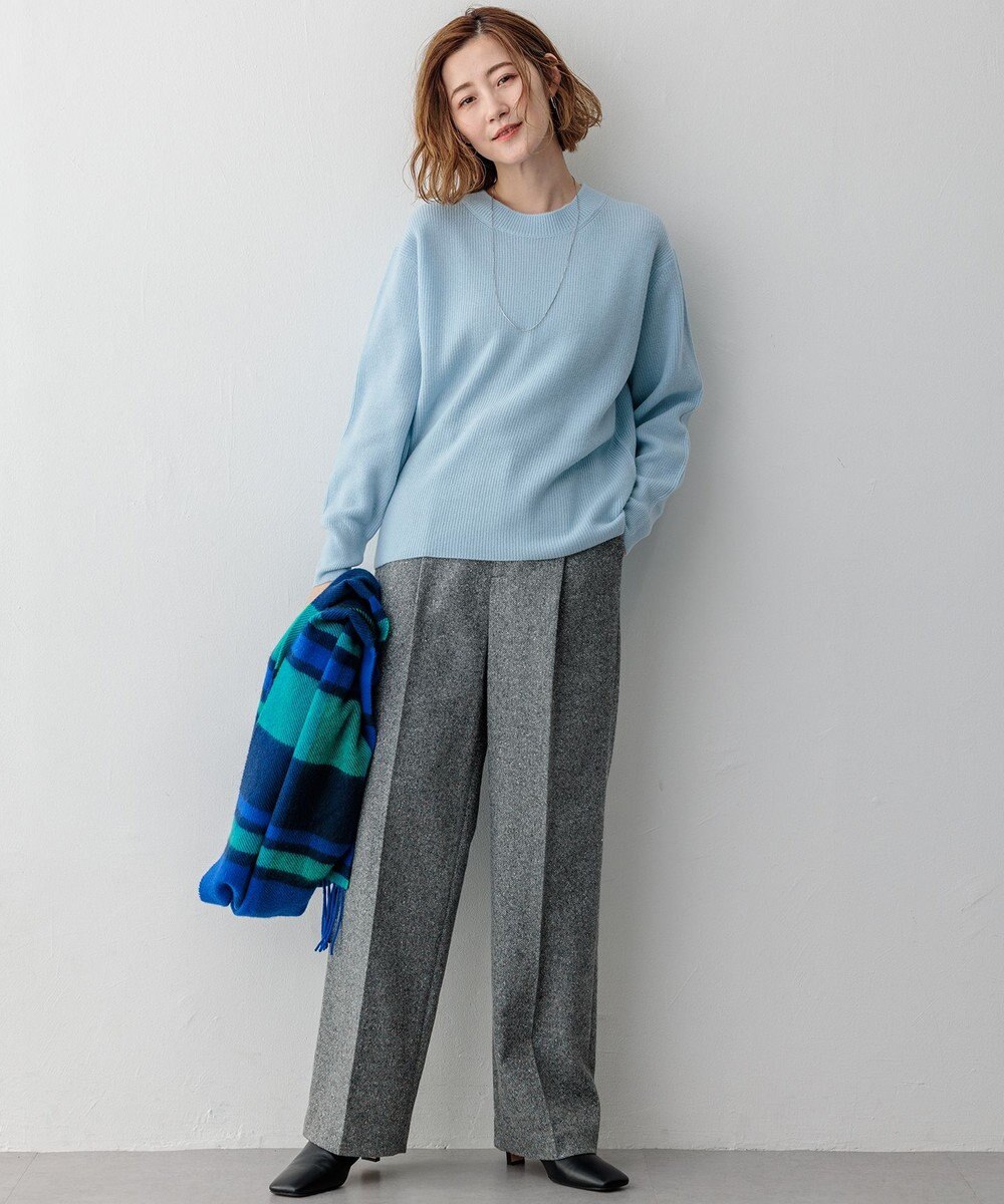 23区 L 【洗える】ウールカシミヤ クルーネック ニット 