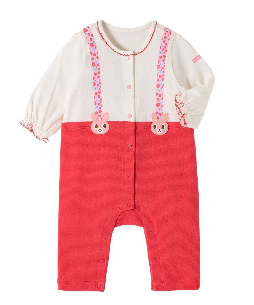 MIKI HOUSE HOT BISCUITS 【70-80cm】キャビットサスペンダーカバーオール 