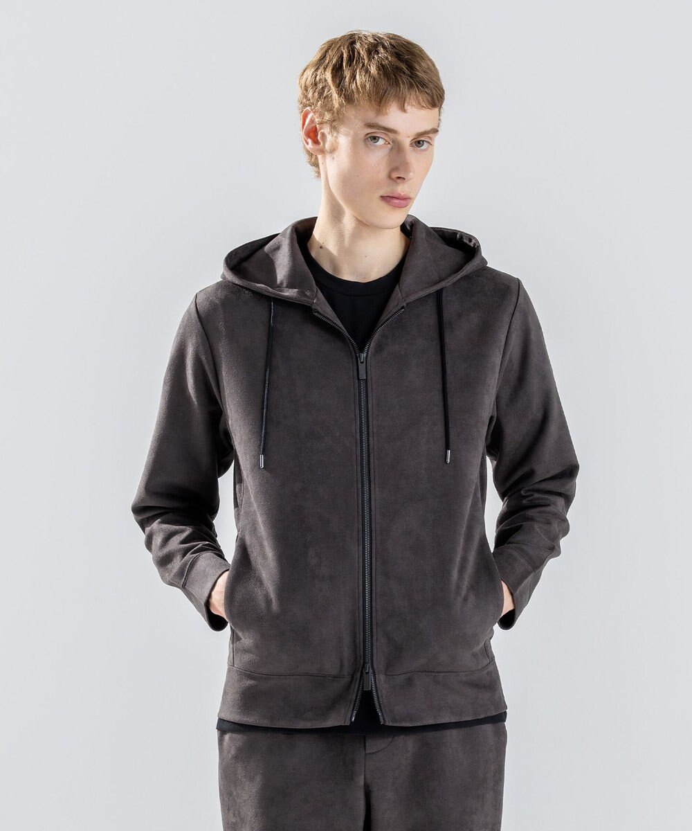 JOSEPH HOMME 【WEB・一部店舗限定  】レザーライクポンチ　ジップアップパーカー 