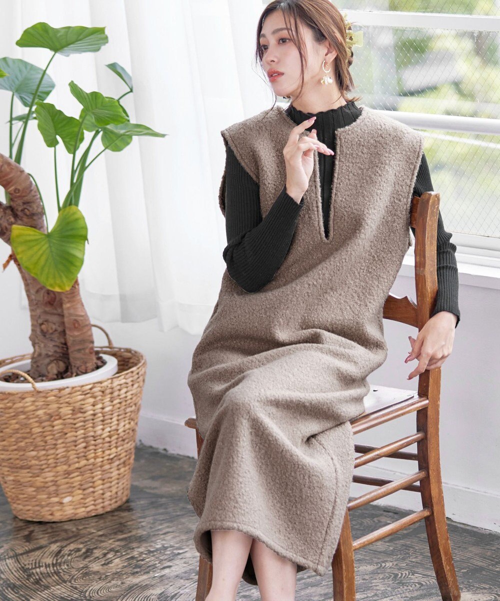 Tiaclasse ボアジャンパースカート ワンピース 