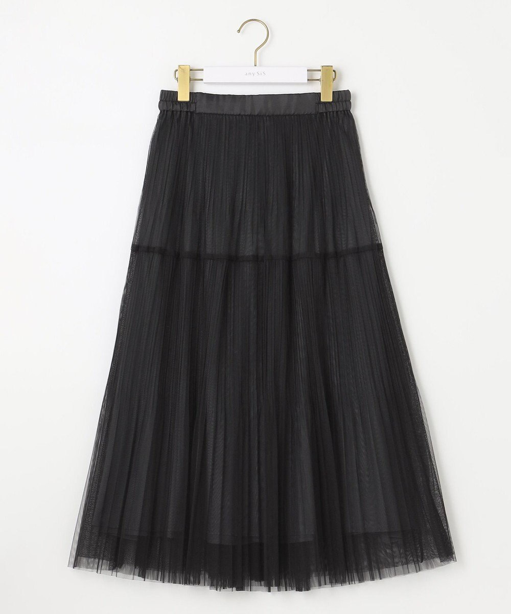 ANY SIS 【美人百花7月号掲載】プリーツチュールティアード スカート 