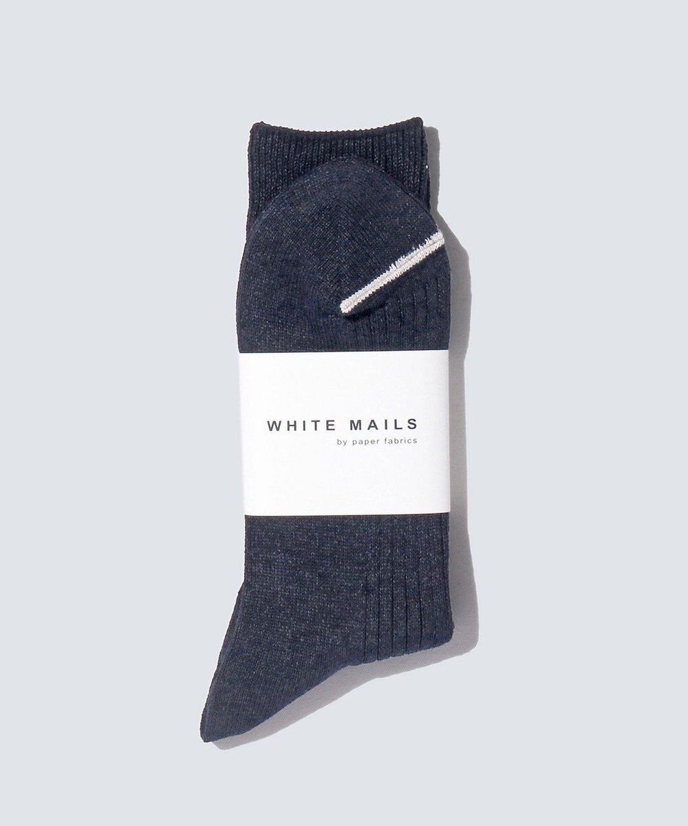 WHITE MAILS PAPER RIB CREW SOCKS ソックス 