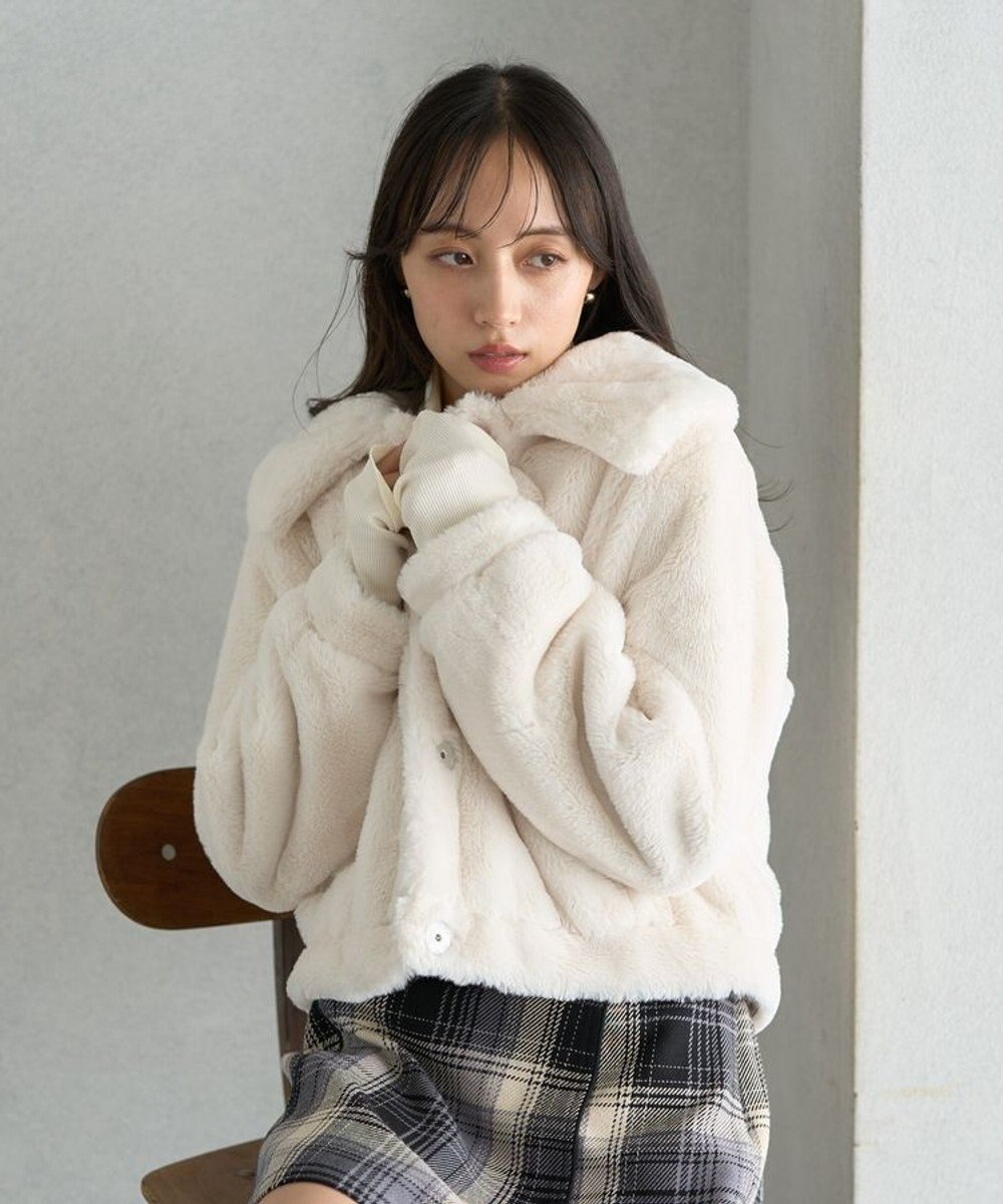 earth music&ecology ファーショートコート 