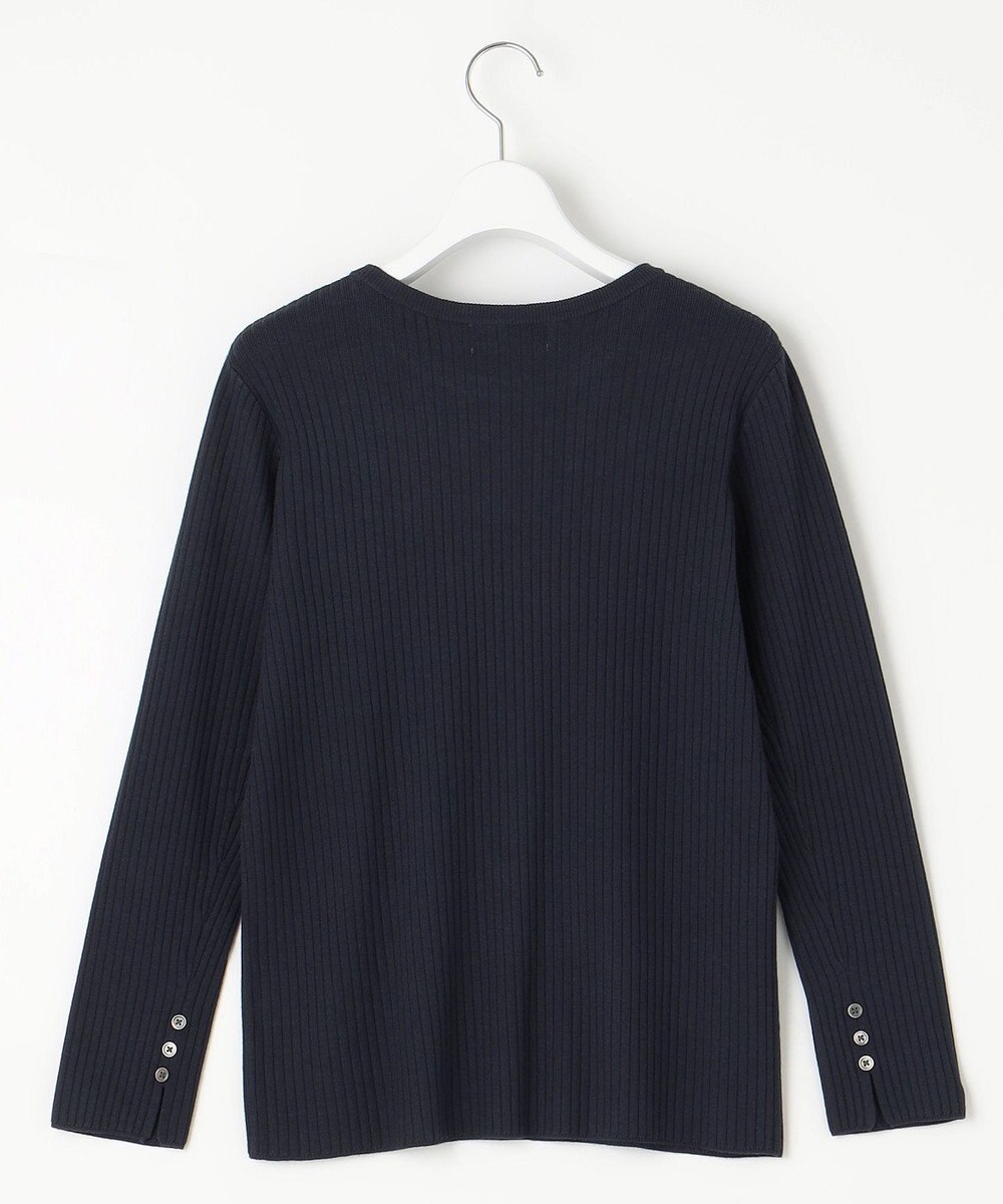 J.PRESS LADIES L 針抜きフライス クルーネック リブ カットソー 