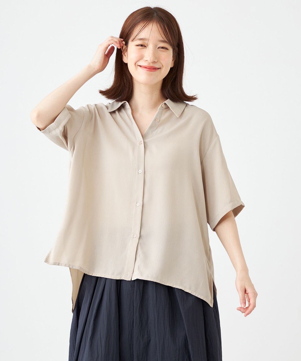 SHARE PARK LADIES 【2WAY】オーバーサイズ楊柳シャツ 
