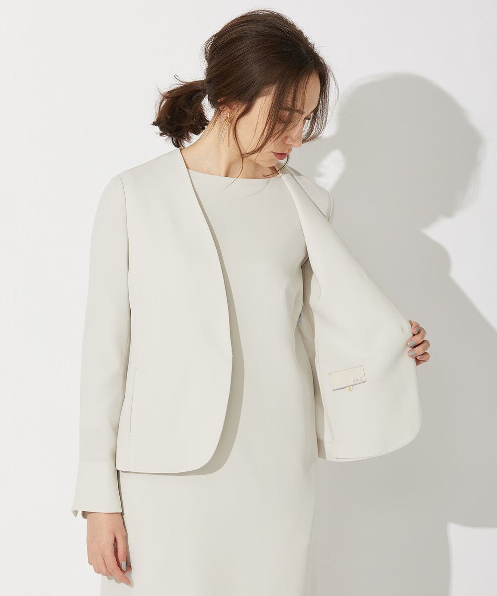 自由区 【セットアップ可】ダブルクロス ノーカラージャケット 