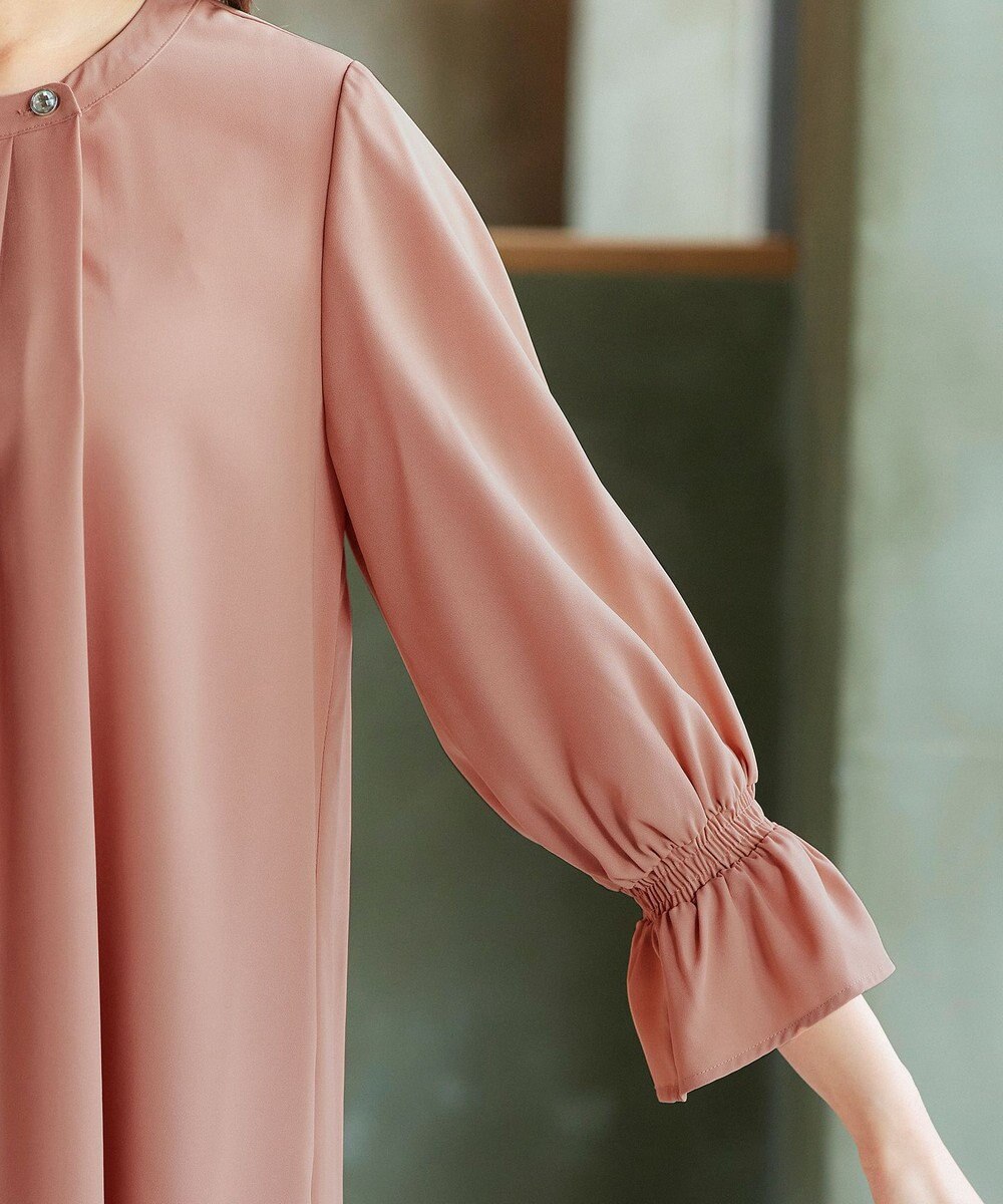 Tiaclasse 【洗える】アシメタックネックチュニックブラウス 