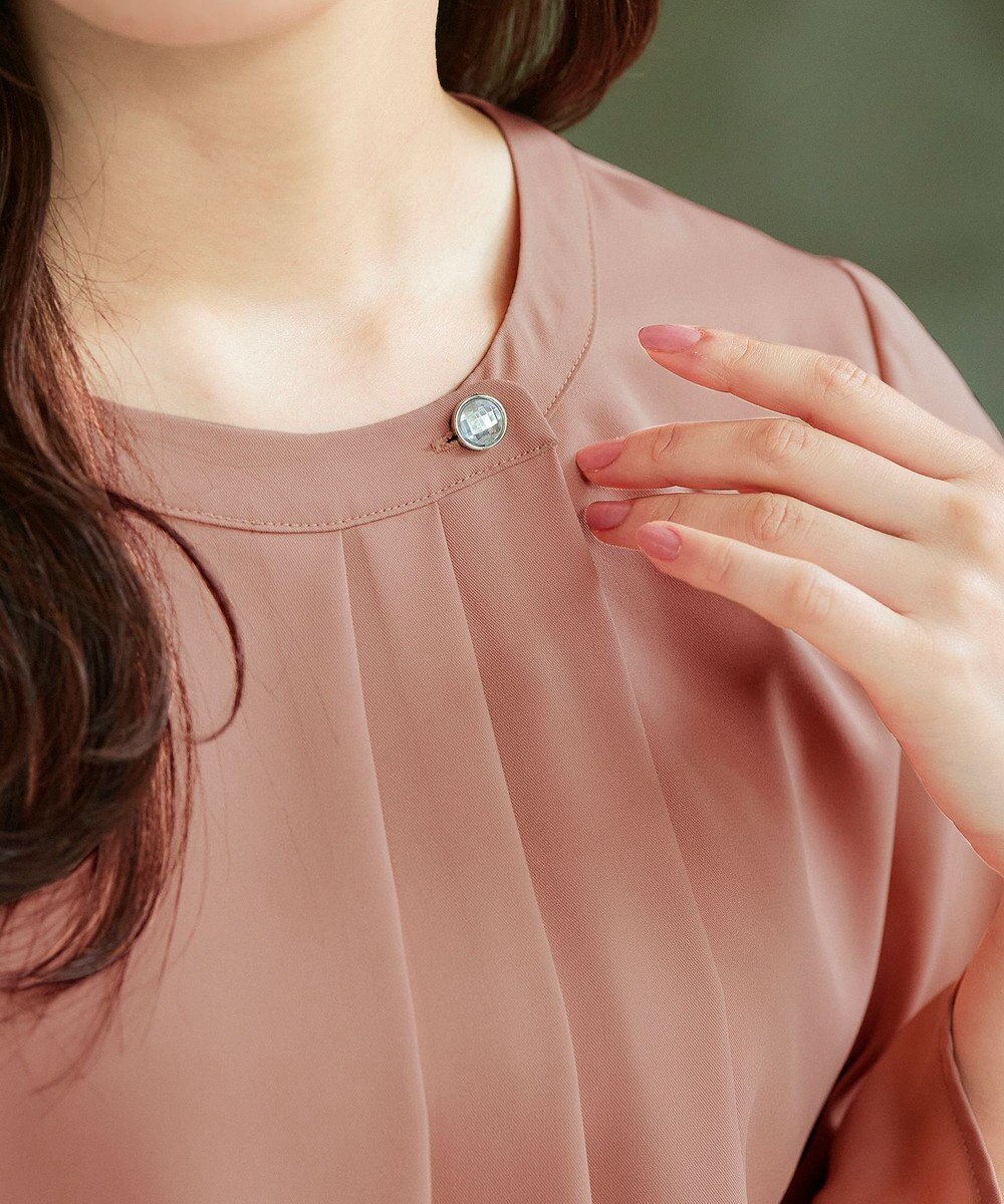 Tiaclasse 【洗える】アシメタックネックチュニックブラウス 