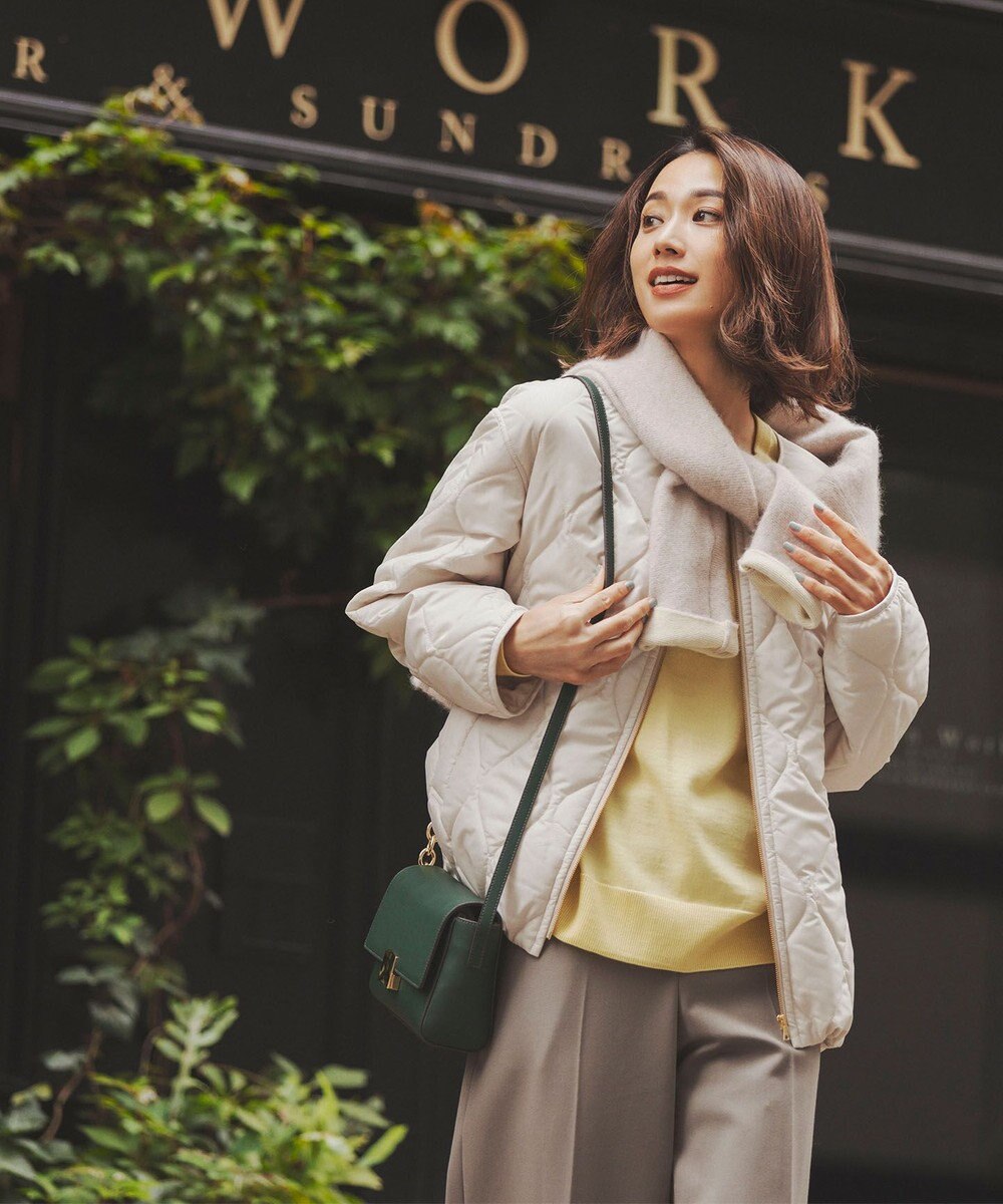 自由区 【裏起毛/撥水加工】TRギャバ ワイドクロップドパンツ 