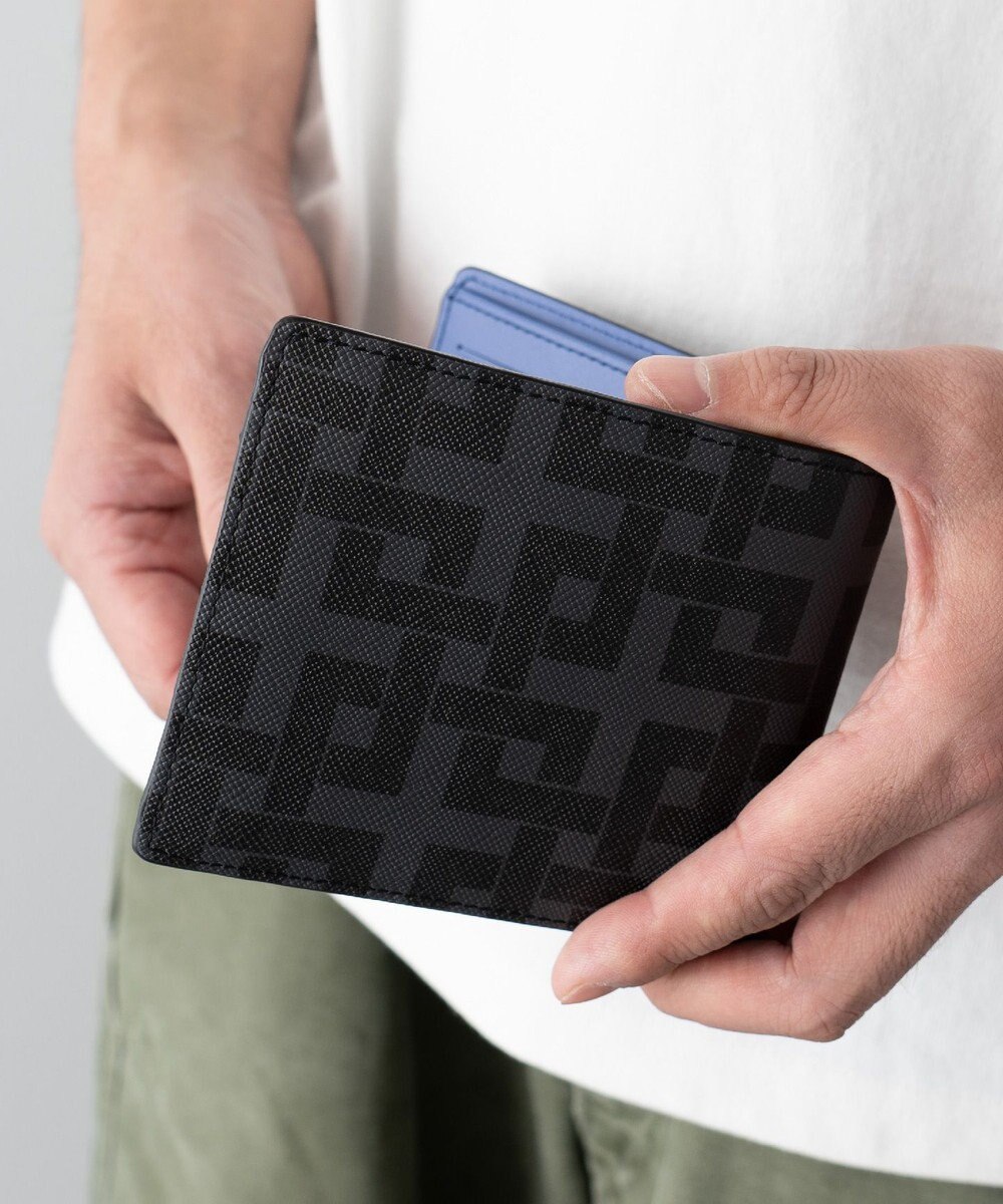 MIYABIYA La quoh with kirakaracho 角つなぎ プリントレザー 二つ折り財布 