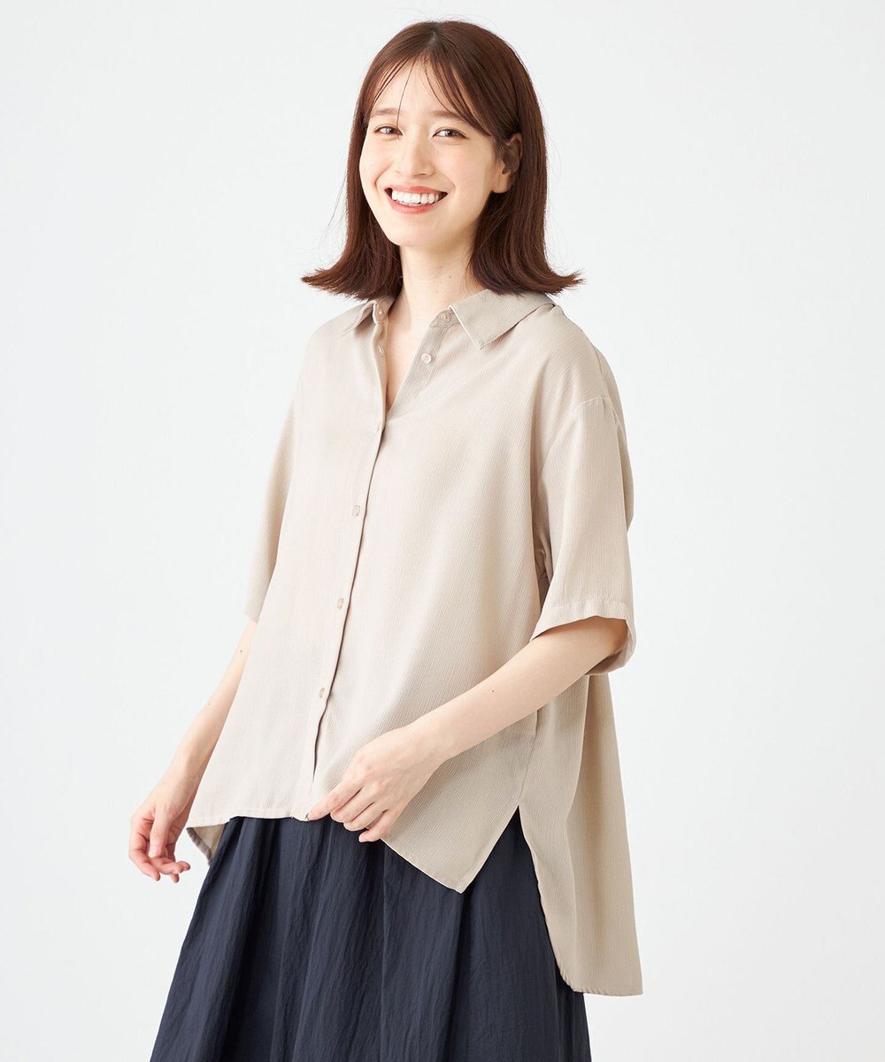 SHARE PARK LADIES 【2WAY】オーバーサイズ楊柳シャツ 