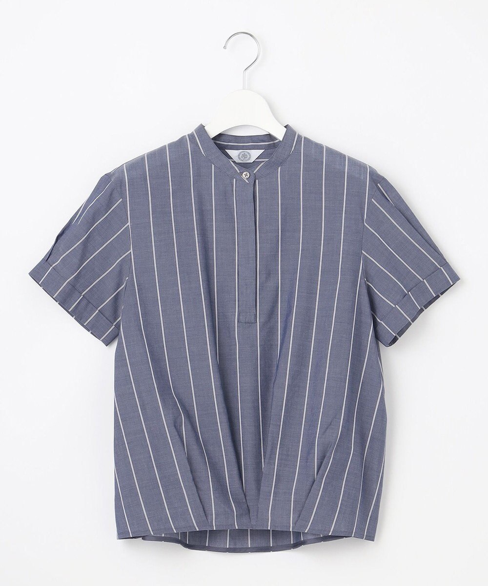 J.PRESS LADIES 【洗える】キュプラローン ストライプ ブラウス 