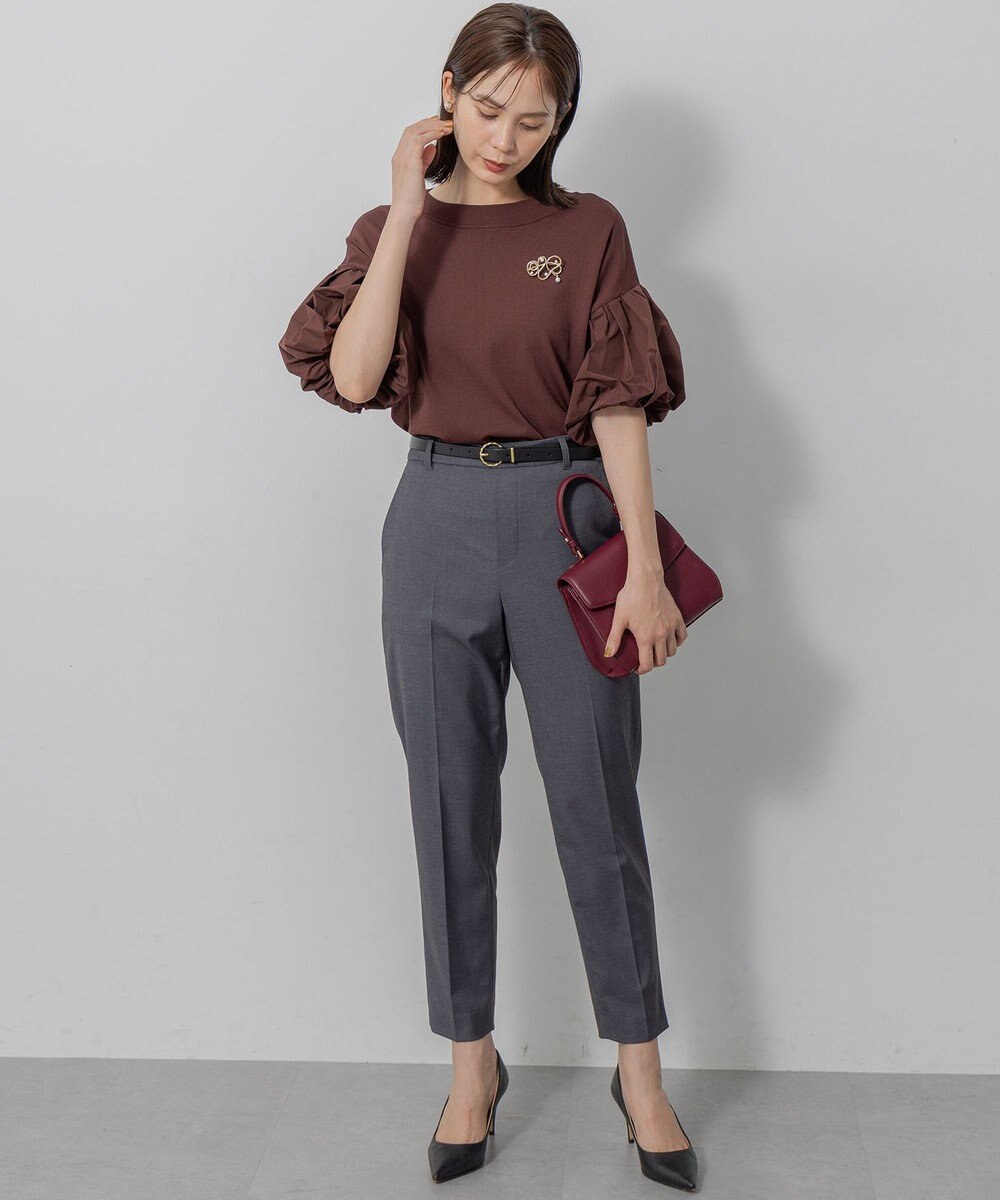 組曲 ストレッチクリアパフ袖 ニット 