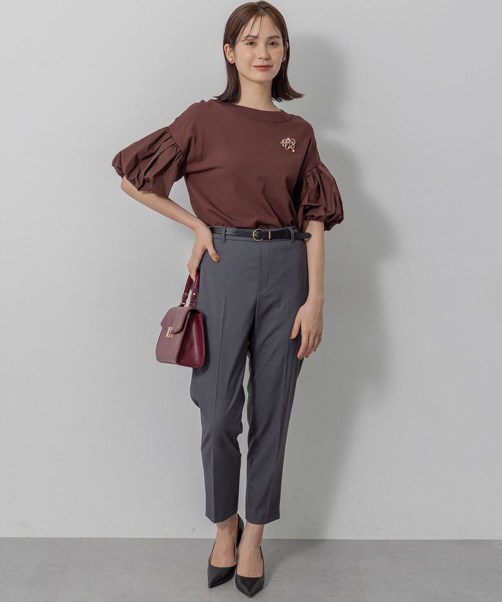 組曲 ストレッチクリアパフ袖 ニット 