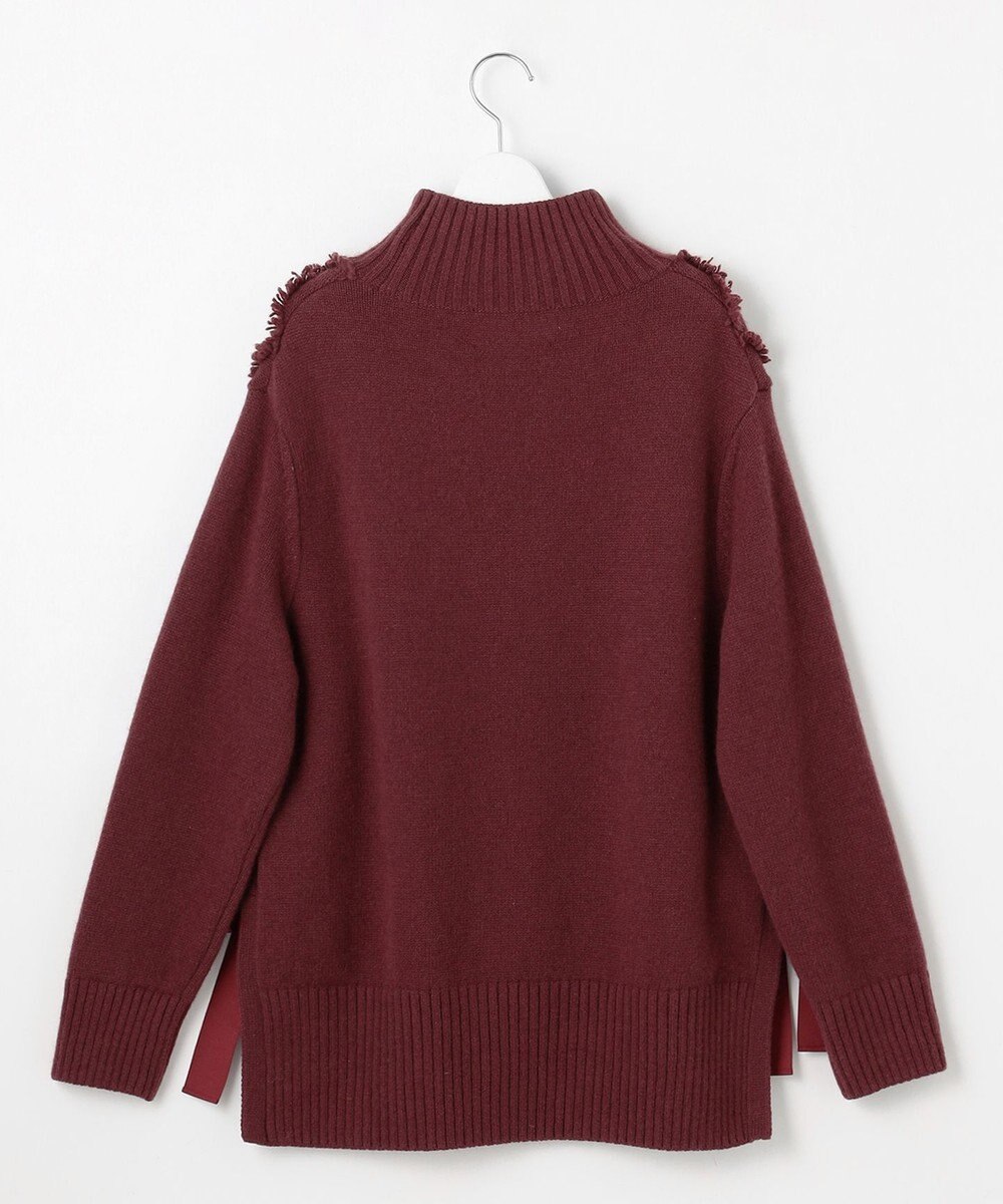 自由区 【カトリエムブーケ】Check frange フリンジプルオーバーニット 