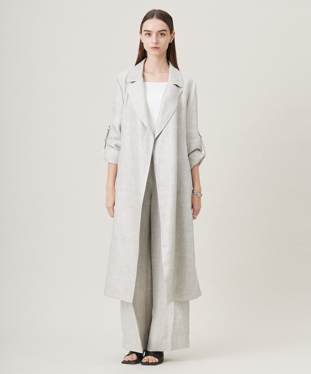 ICB L 【日本製】トリアセリネンシャイニーツイル ロングジャケット 