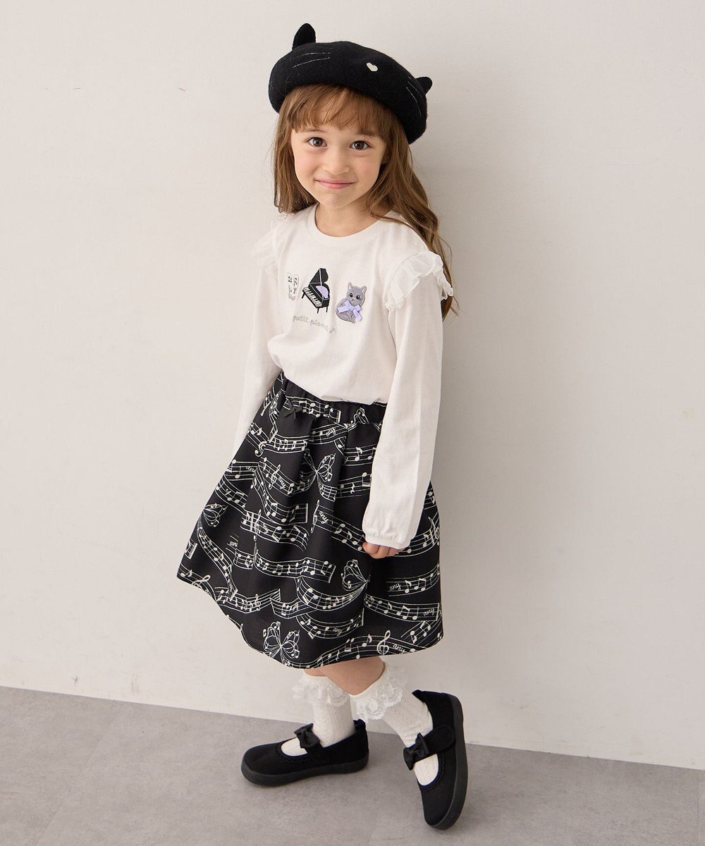 ANY KIDS おけいこモチーフ刺繍入り 長袖Tシャツ 