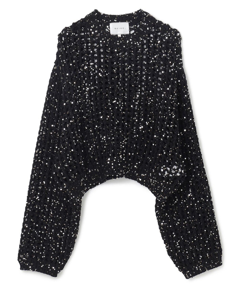 BEIGE， 【洗える】BARQUIER / スパンコールニット 