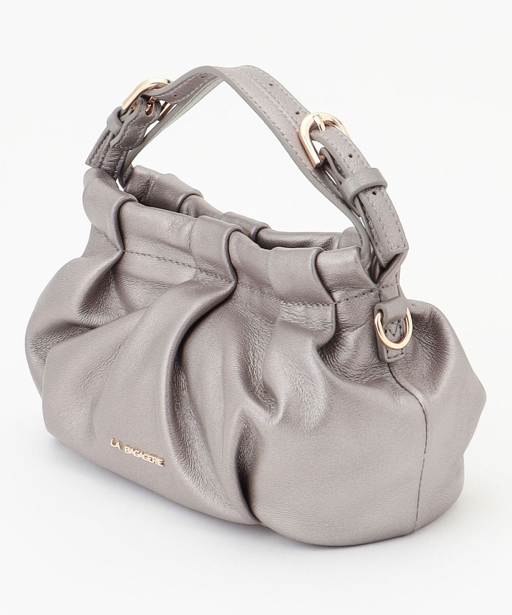 LA BAGAGERIE シープレザー　ギャザーミニマムバッグ 